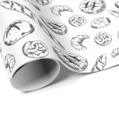 Hand Drawn Bakery Illustration Gift Wrap ラッピングペーパー (ロールコーナー)