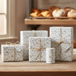 Hand Drawn Bakery Illustration Gift Wrap ラッピングペーパー