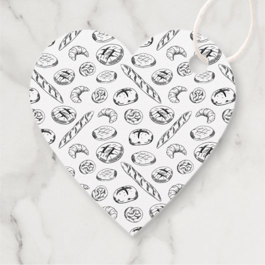 Hand-Drawn Bakery Pattern Heart Thank You  フェイバータグ (裏面)