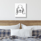 Hand-Drawn Basset Hound Portrait Canvas Art キャンバスプリント (インサイチュ (寝室))