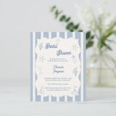 Hand drawn beach blue Bridal Shower invitation (スタンド正面)