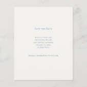 Hand drawn beach blue ivory wedding Save the Date チラシ (裏面)