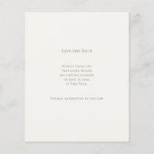 Hand drawn beach ivory taupe wedding Save the Date チラシ (裏面)