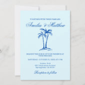 hand drawn Beach Palm Tree Whimsical Wedding  招待状 (正面)