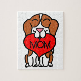 Hand Drawn Beagle Heart Mom ジグソーパズル