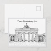 Hand drawn Berlin Brandenburg Gate Germany ポストカード (正面/裏面)