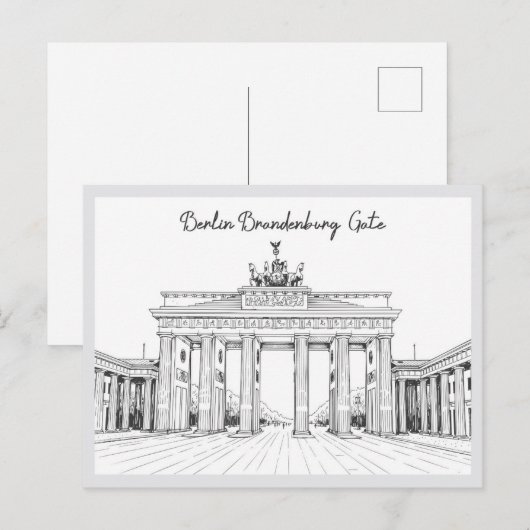 Hand drawn Berlin Brandenburg Gate Germany ポストカード (正面/裏面)