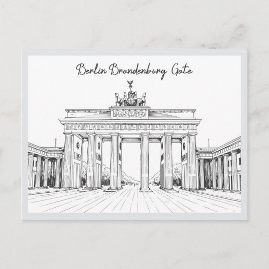 Hand drawn Berlin Brandenburg Gate Germany ポストカード (正面)