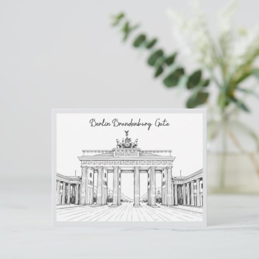 Hand drawn Berlin Brandenburg Gate Germany ポストカード (スタンド正面)