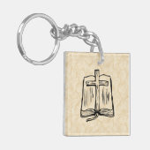 Hand-Drawn Bible and Cross Sketch Acrylic Keychain キーホルダー (正面左)