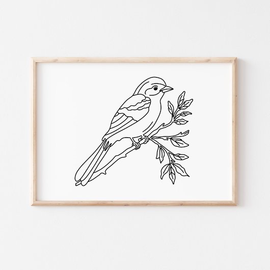 Hand-Drawn Bird Illustration Art ポスター