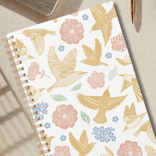 Hand Drawn Birds and Florals Weekly プランナー手帳