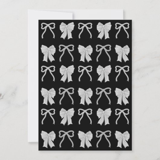 Hand-drawn Black Bow Frame Photo Graduation Party 招待状 (裏面)