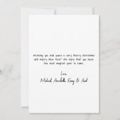 Hand Drawn Black Bow Whimsical Christmas シーズンカード (裏面)