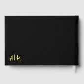 Hand Drawn Black Gold Bow Wedding ゲストブック (裏面)