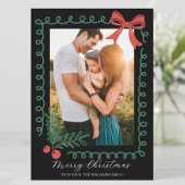 Hand Drawn Black Red Green Merry Christmas シーズンカード