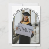 Hand Drawn Black & White Doodle Photo Graduation 招待状 (裏面)