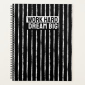 Hand Drawn Black & White Stripes Yearly Planner プランナー手帳 (正面)