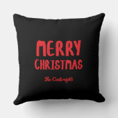 Hand-drawn Block Letters Merry Christmas Greeting クッション (裏面)