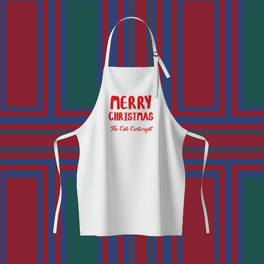 Hand-drawn Block Letters Merry Christmas Greeting 子供用エプロン