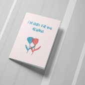 Hand-drawn blue and pink tulips mosaic-inspired  カード