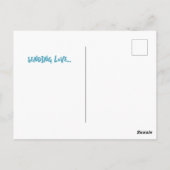 Hand-drawn blue and pink tulips mosaic-inspired  ポストカード (裏面)