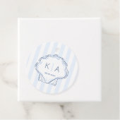 Hand-Drawn Blue And White Shell Monogram Wedding フェイバータグ (インサイチュ)