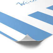 hand drawn blue  Couple Swan Whimsical Wedding ポスター (角)