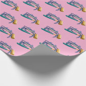 Hand Drawn Blue Crab with Hammer Mallet  ラッピングペーパー (角)