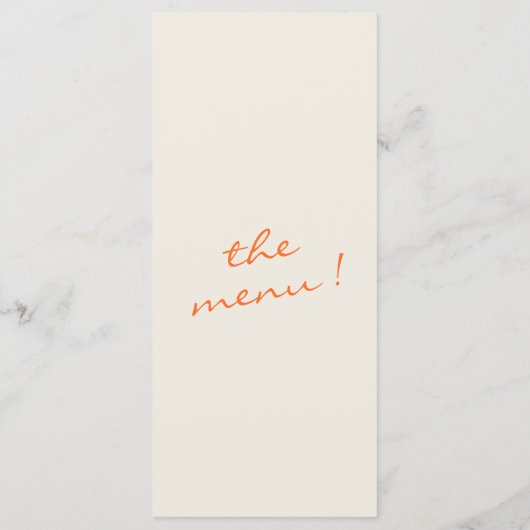 Hand Drawn Blue Orange Whimsical Wedding メニュー (裏面)