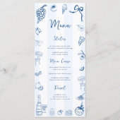Hand Drawn Blue Stripes Italian Menu メニュー (正面)