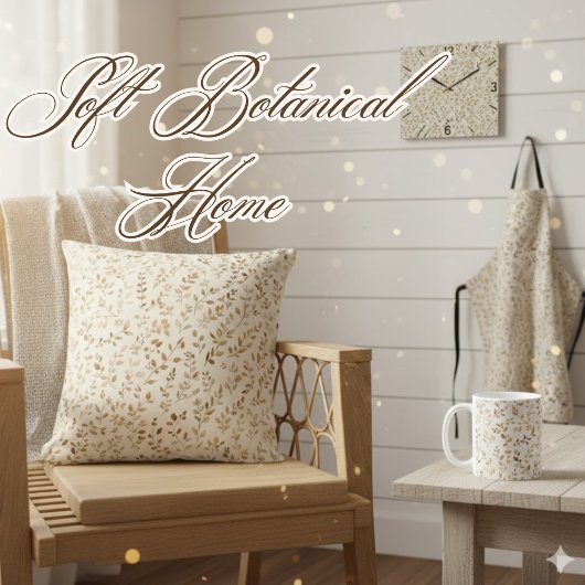 Hand Drawn Boho Leaf Pattern エプロン