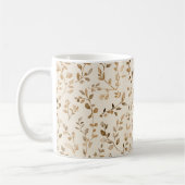 Hand Drawn Boho Leaf Pattern コーヒーマグカップ (左)