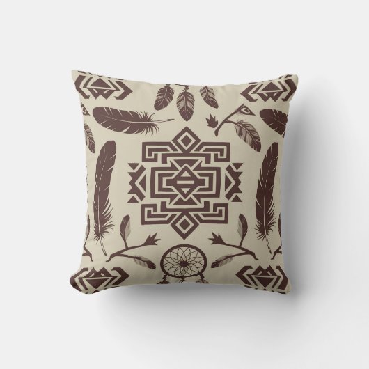 Hand Drawn Boho Pillow クッション (正面)
