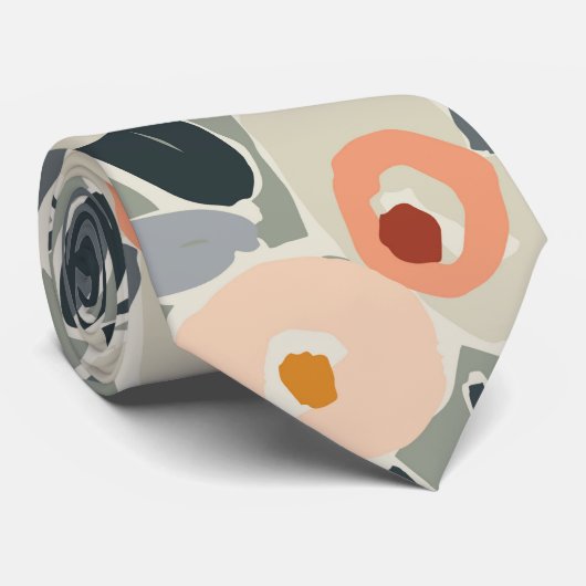 Hand-Drawn Bold Inky Floral Pattern- Sunlit Meadow ネクタイ (ロール)