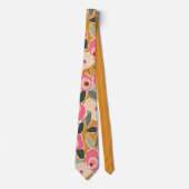 Hand-Drawn Bold Inky Floral Pattern- Sunlit Meadow ネクタイ (正面)