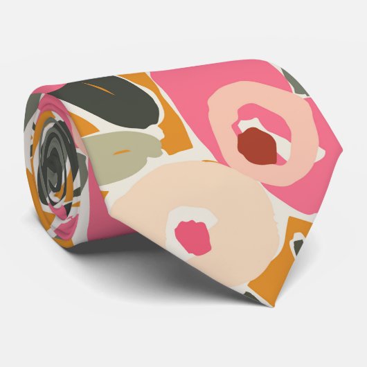 Hand-Drawn Bold Inky Floral Pattern- Sunlit Meadow ネクタイ (ロール)