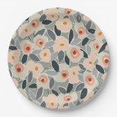 Hand-Drawn Bold Inky Floral Pattern- Sunlit Meadow ペーパープレート (正面)