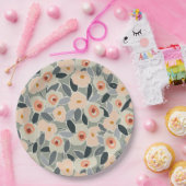 Hand-Drawn Bold Inky Floral Pattern- Sunlit Meadow ペーパープレート (パーティー)