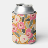 Hand-Drawn Bold Inky Floral Pattern- Sunlit Meadow 缶クーラー (缶正面)