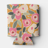 Hand-Drawn Bold Inky Floral Pattern- Sunlit Meadow 缶クーラー (裏面)