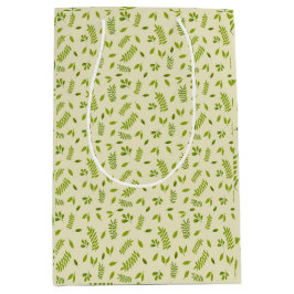 Hand-Drawn Botanical Nature Seamless Pattern  ミディアムペーパーバッグ