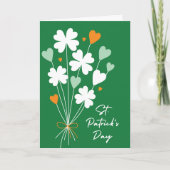 Hand-Drawn Bouquet of Shamrocks St. Patrick's Day カード (正面)