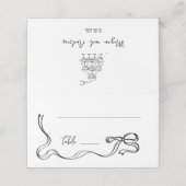Hand drawn bow champagne tower Wedding  Place card プレイスカード (外部開封)