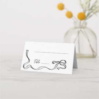 Hand drawn bow champagne tower Wedding  Place card プレイスカード