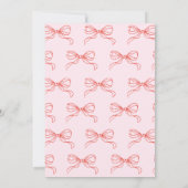 Hand Drawn Bow Christmas Baby Shower Bingo Game 招待状 (裏面)