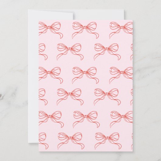 Hand Drawn Bow Christmas Baby Shower Bingo Game 招待状 (裏面)