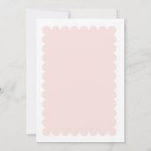  Hand Drawn Bow Dots Frame Pink Baby Shower 招待状 (裏面)