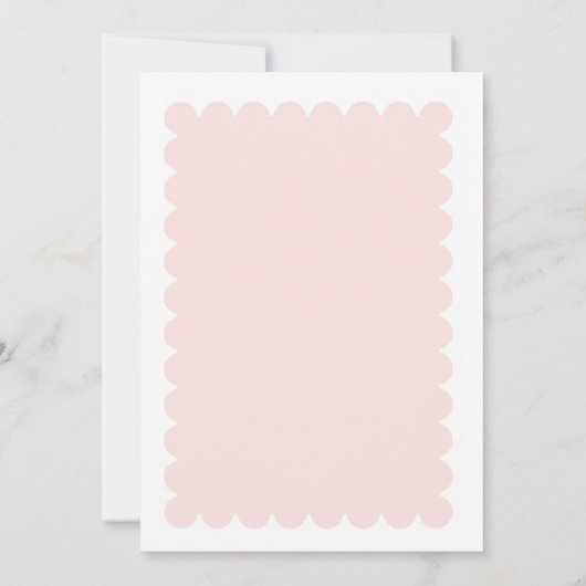  Hand Drawn Bow Elegant Frame Pink Baby Shower 招待状 (裏面)