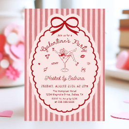 Hand Drawn Bow Galentine's Day Invitation 招待状